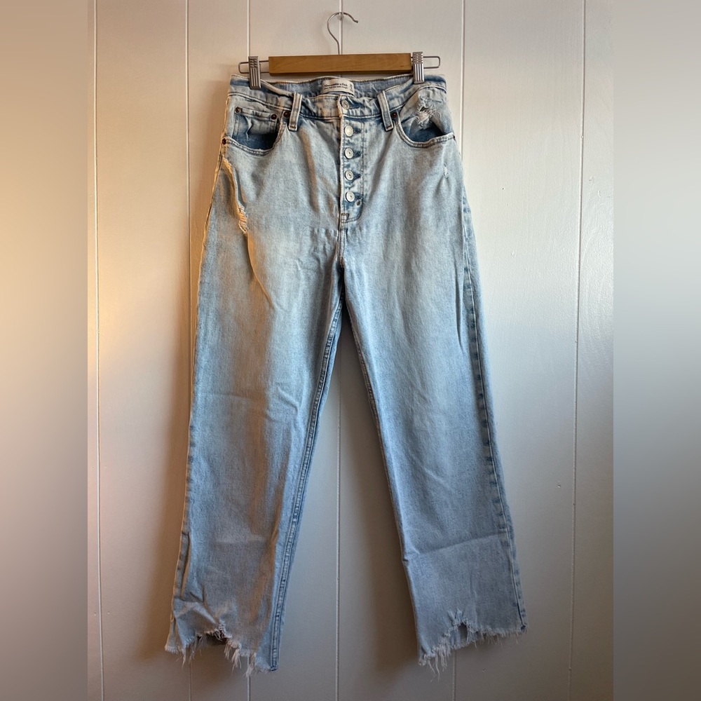 Abercrombie & Fitch Ultra High-rise Ankle Straight Jeans